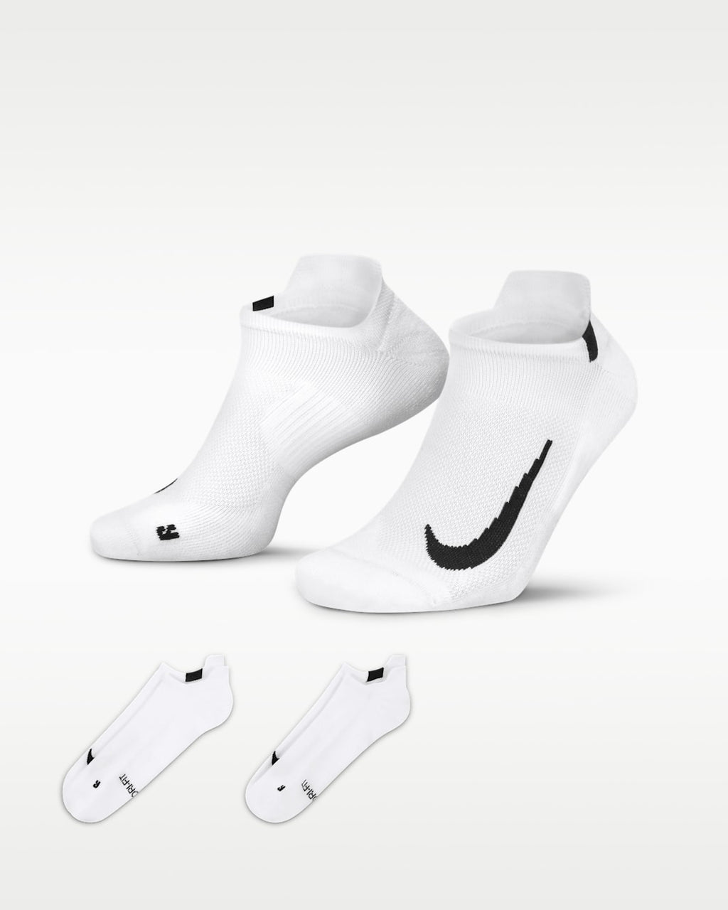 [SX7554-100] MENS NIKE MULTIPLIER NO SHOW 2 PACK SOCKS