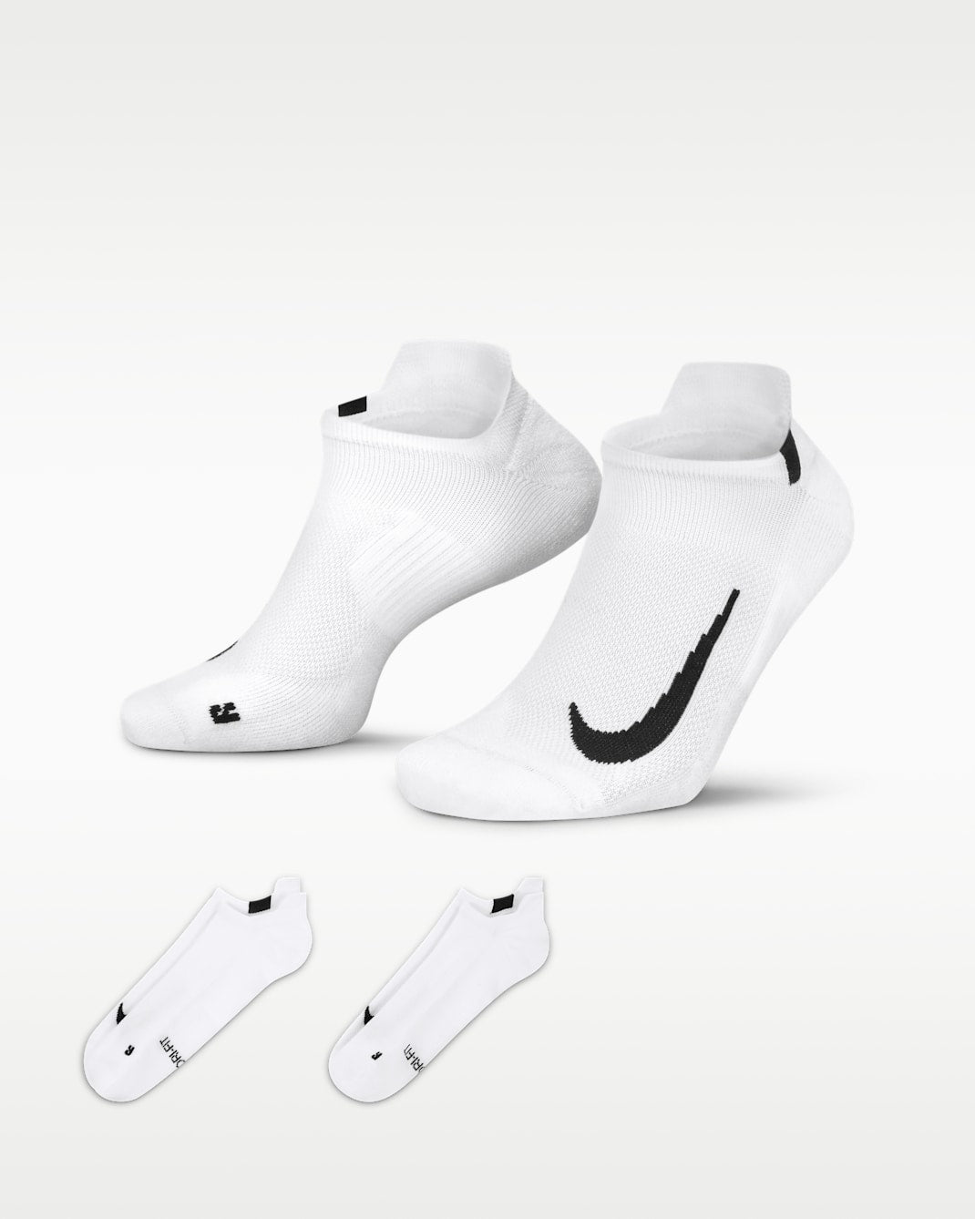 [SX7554-100] MENS NIKE MULTIPLIER NO SHOW 2 PACK SOCKS