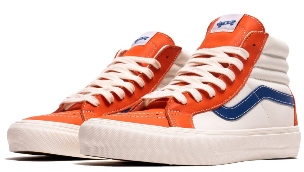 [VN0A4BVH22E] Mens Vans VAULT UA SK8-HI REISSUE LEATHER VL 'FLAME TRUE BLUE'