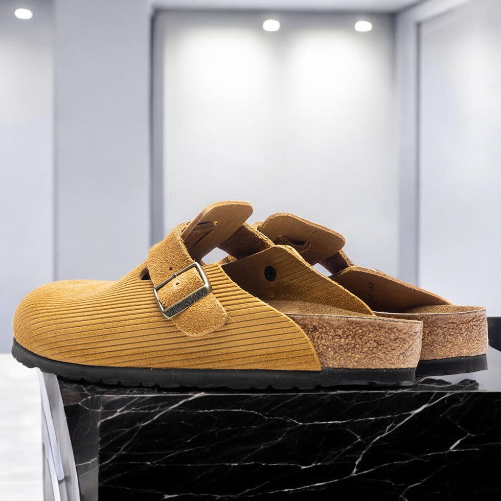 [1026183] Unisex Birkenstock BOSTON SUEDE EMBOSSED 'NARROW FIT'