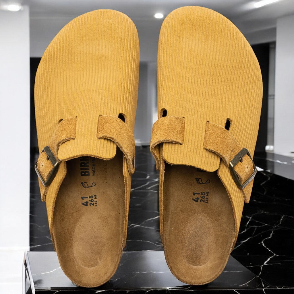 [1026183] Unisex Birkenstock BOSTON SUEDE EMBOSSED 'NARROW FIT'