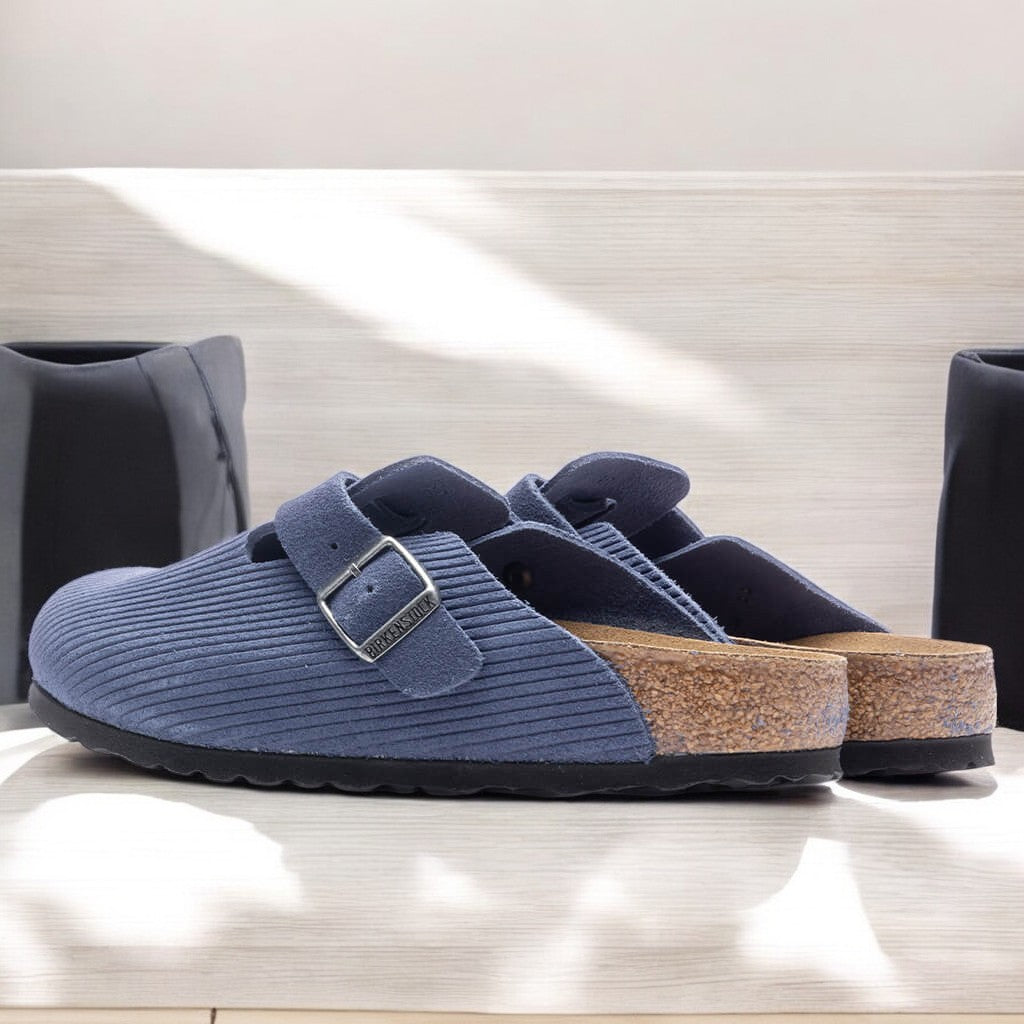 [1026182] Unisex Birkenstock BOSTON SUEDE EMBOSSED 'NARROW FIT'