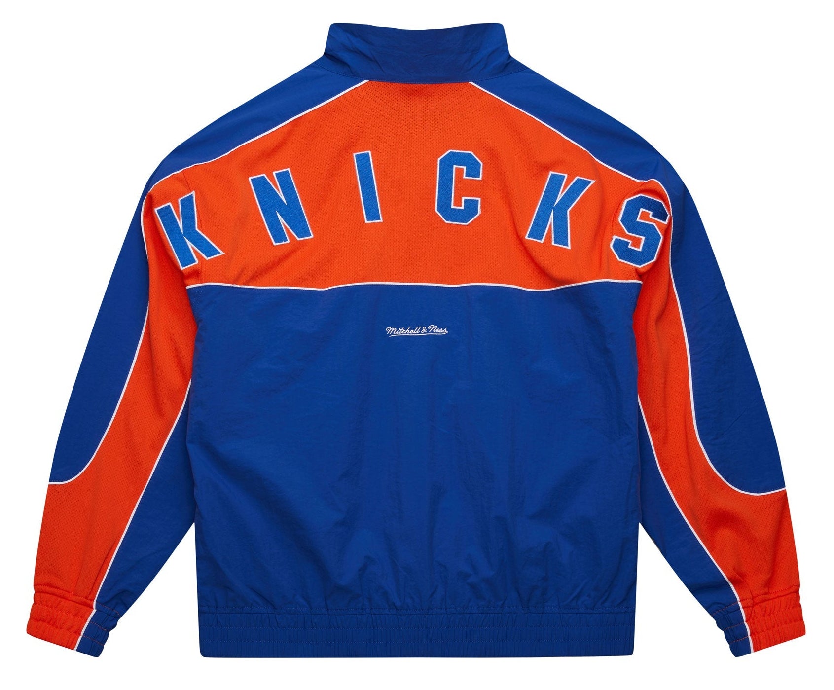 [ZF10104-NYKBLUE] MENS MITCHELL & NESS MESH NYLON JACKET KNICKS