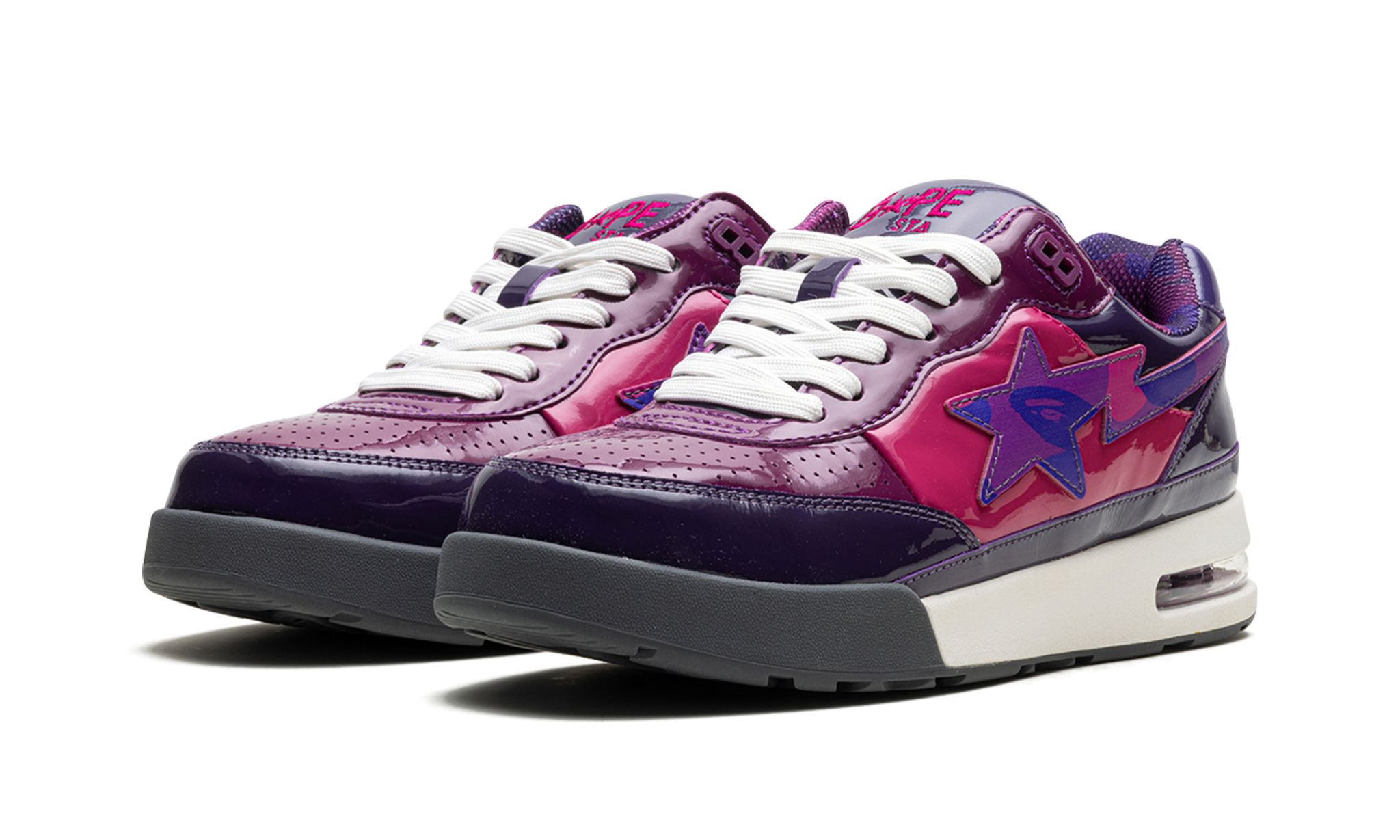 [1I80191003-PUR] Mens A Bathing Ape Bape Road Sta 'Patent Leather Purple (2022)'