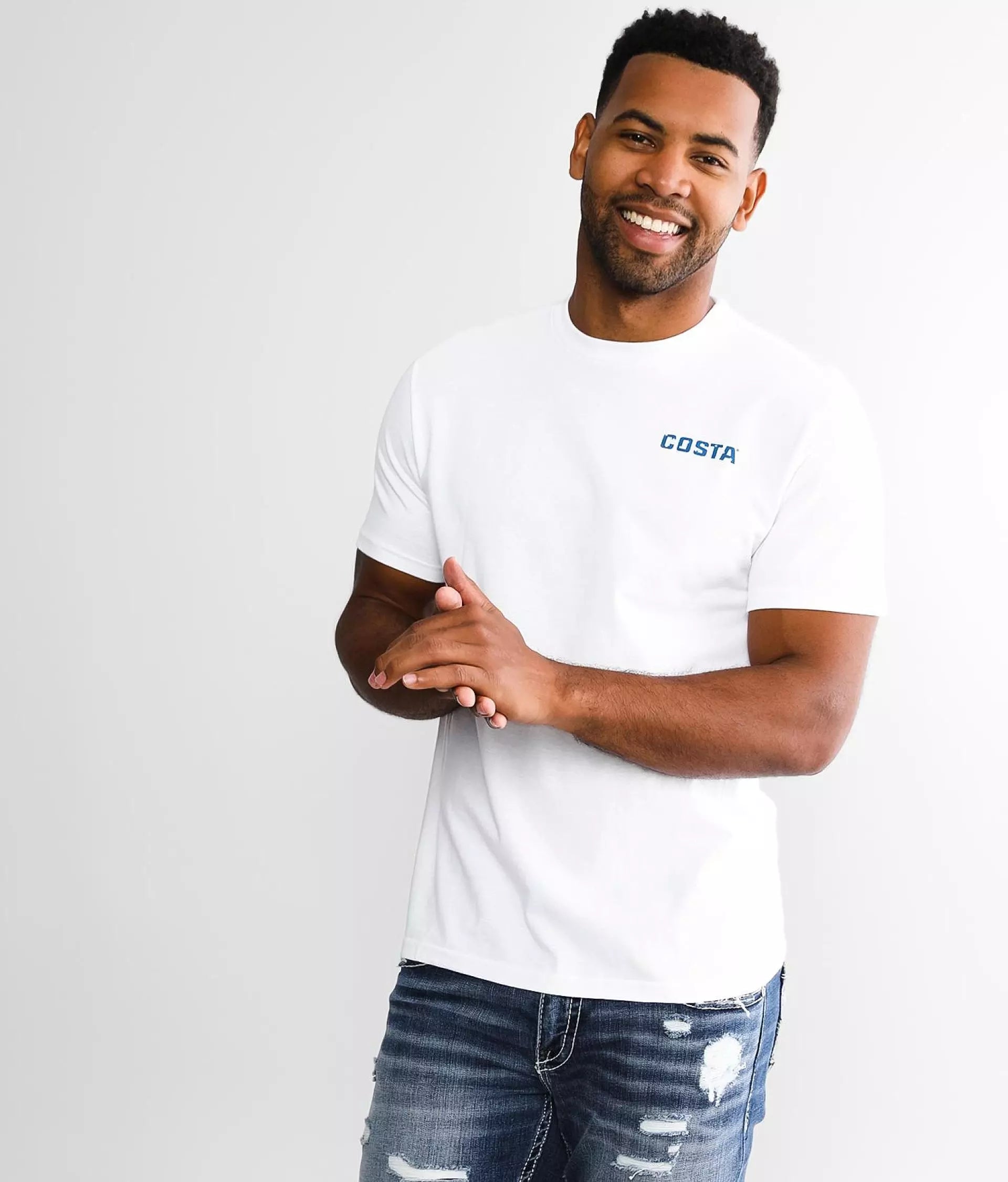 [FQA400605-100] MENS COSTA FLAG SHORT SLEEVE CREW