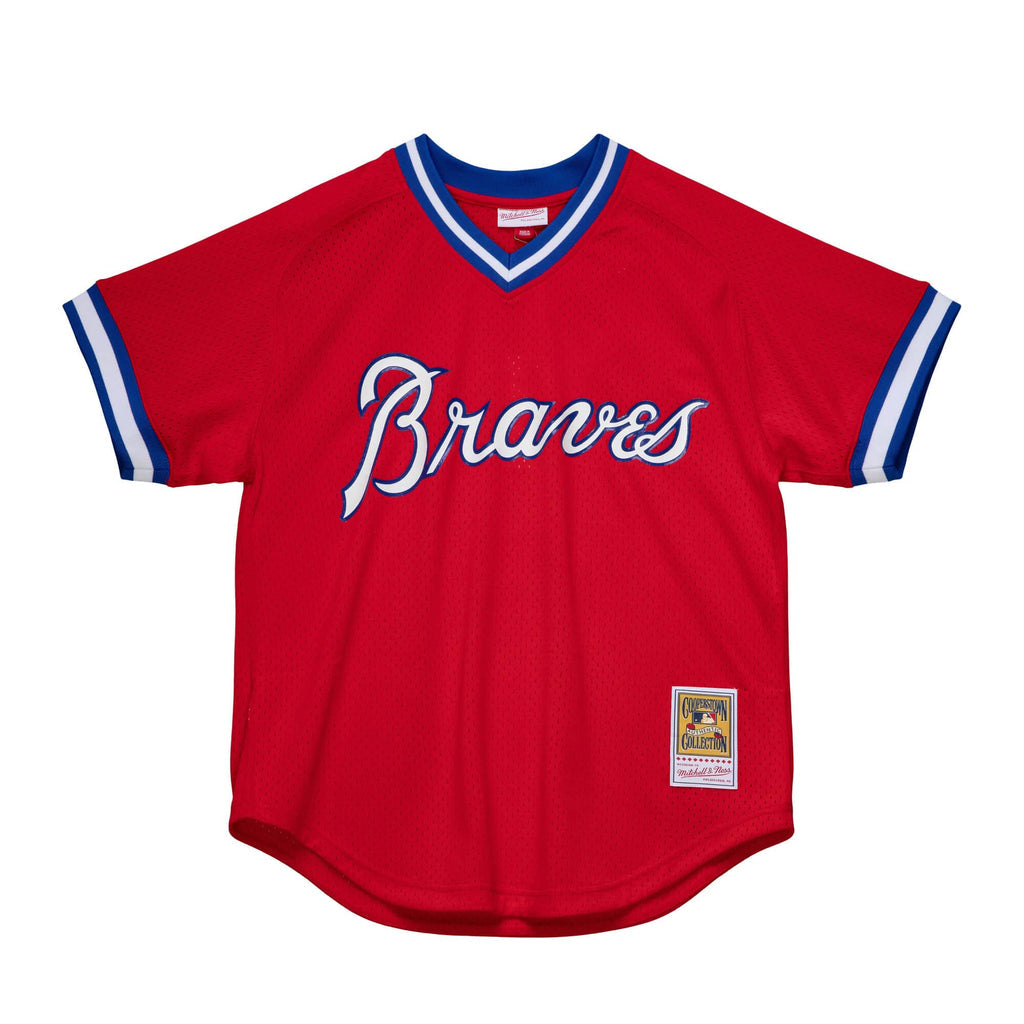 MENS MITCHELL & NESS MLB AUTHENTIC BP JERSEY - PULLOVER BRAVES 1980 DALE MURPHY