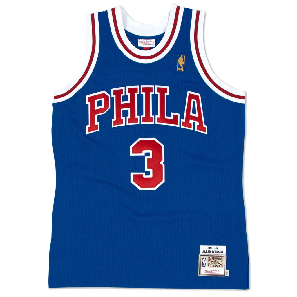 MENS MITCHELL & NESS AUTHENTIC ALTERNATE JERSEY 76ERS 1996 ALLEN IVERSON