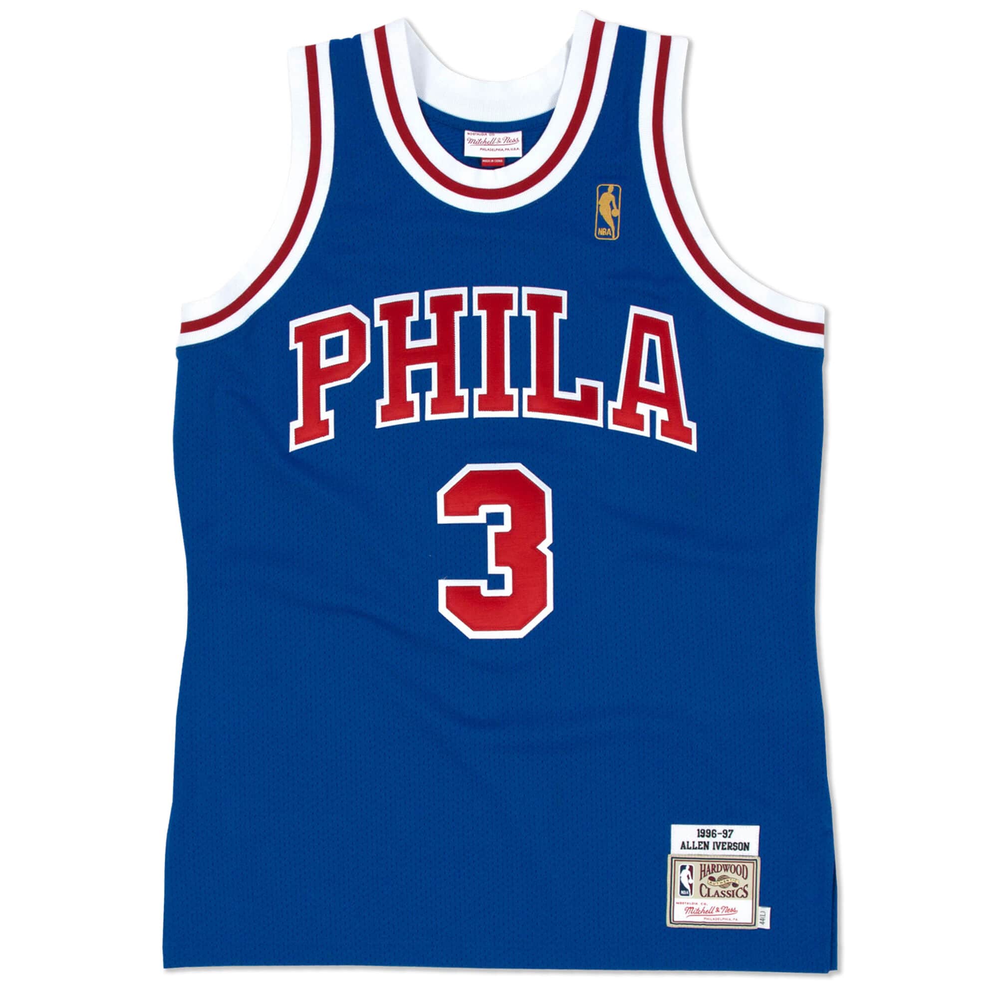 MENS MITCHELL & NESS AUTHENTIC ALTERNATE JERSEY 76ERS 1996 ALLEN IVERSON