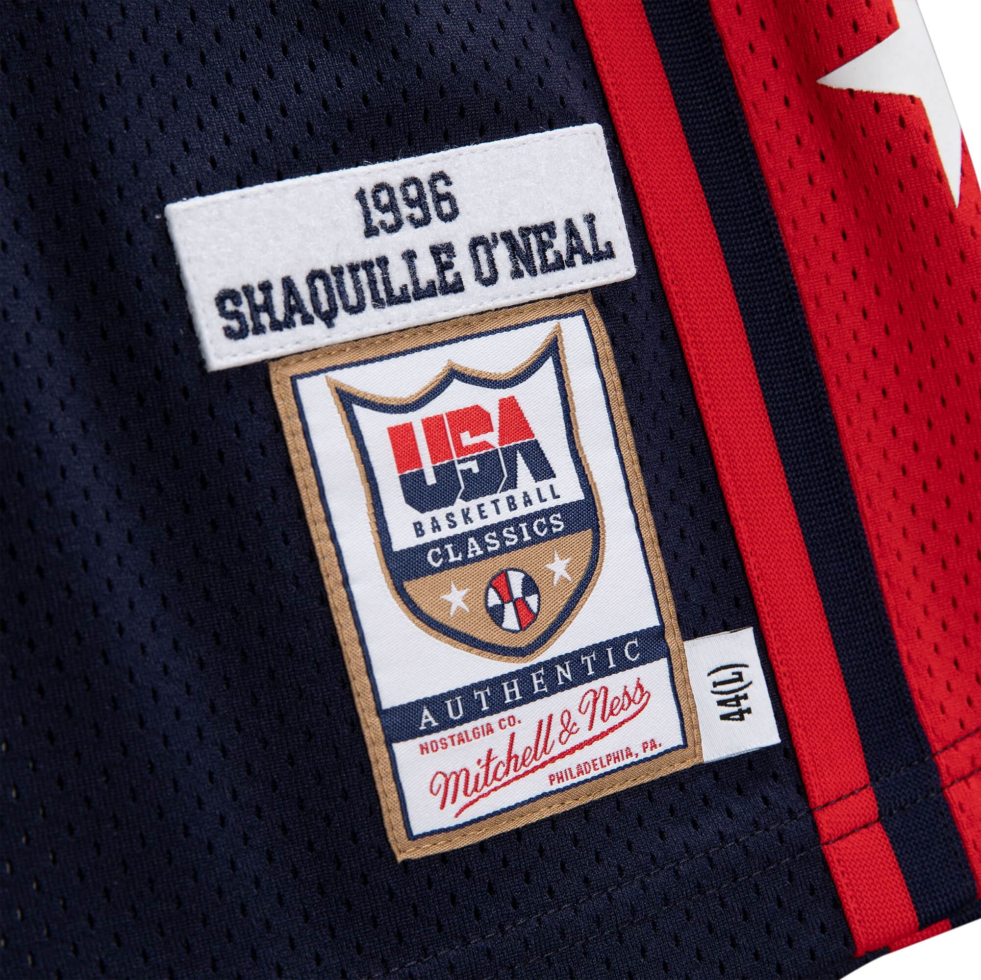 MENS MITCHELL & NESS AUTHENTIC JERSEY USA 1996 SHAQUILLE O'NEAL
