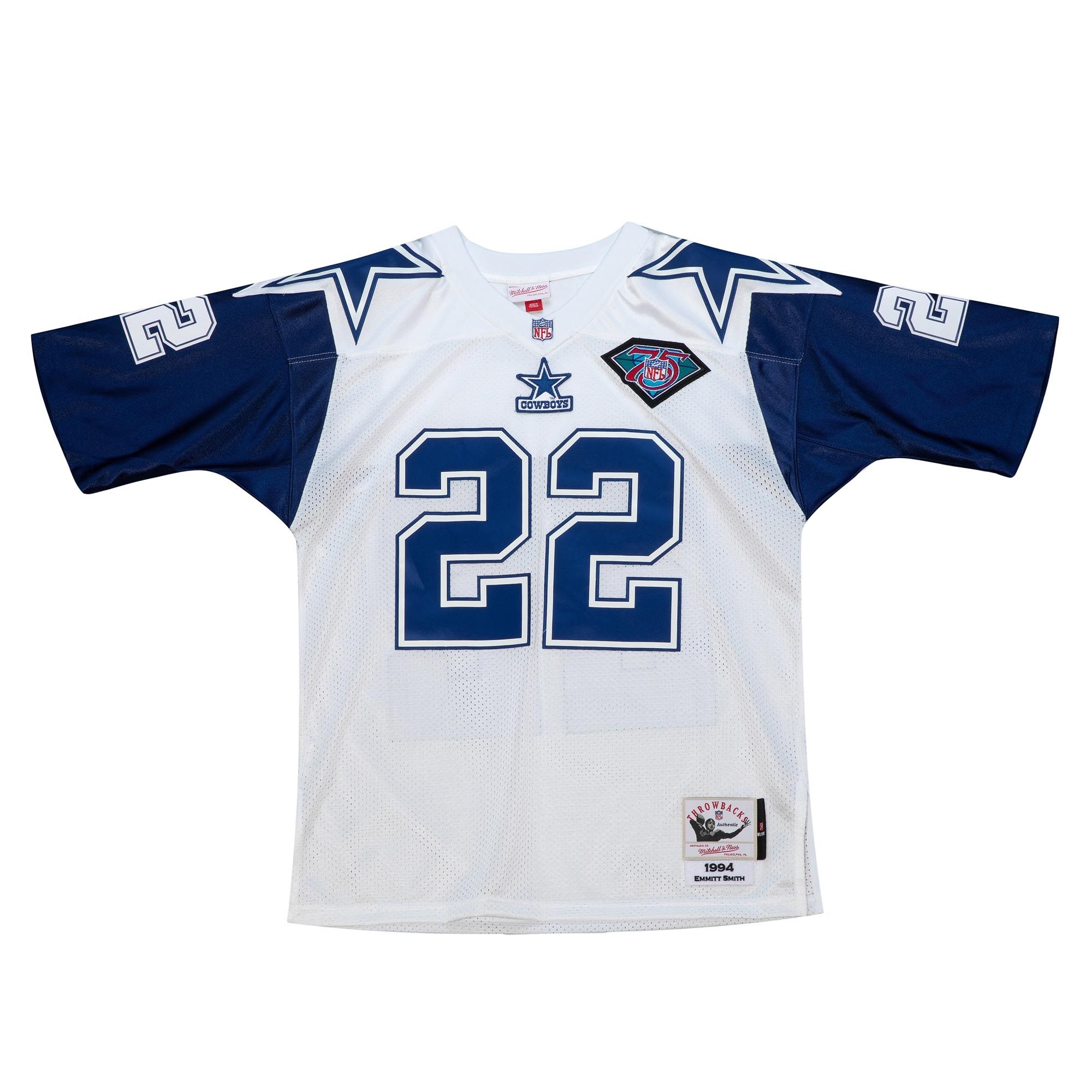 Mens Mitchell & Ness NFL WHITE JERSEY COWBOYS 1994 EMMITT SMITH