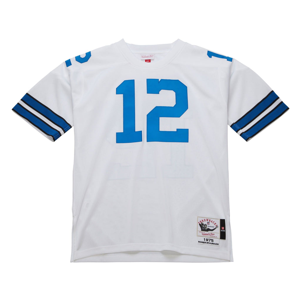 Mens Mitchell & Ness NFL WHITE JERSEY COWBOYS 1975 ROGER STAUBACH
