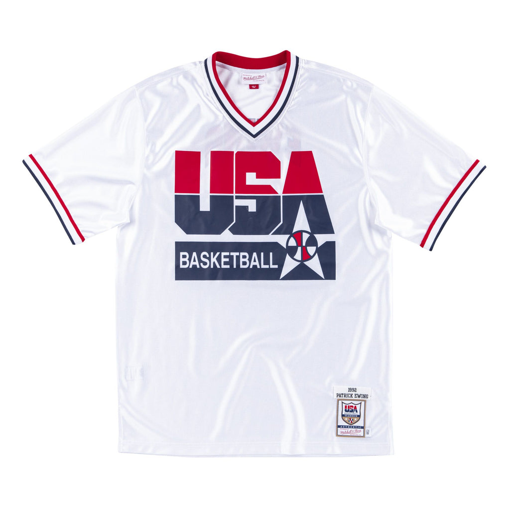 Mens Mitchell & Ness NBA AUTHENTIC SHOOTING SHIRT TEAM USA 1992 PATRICK EWING