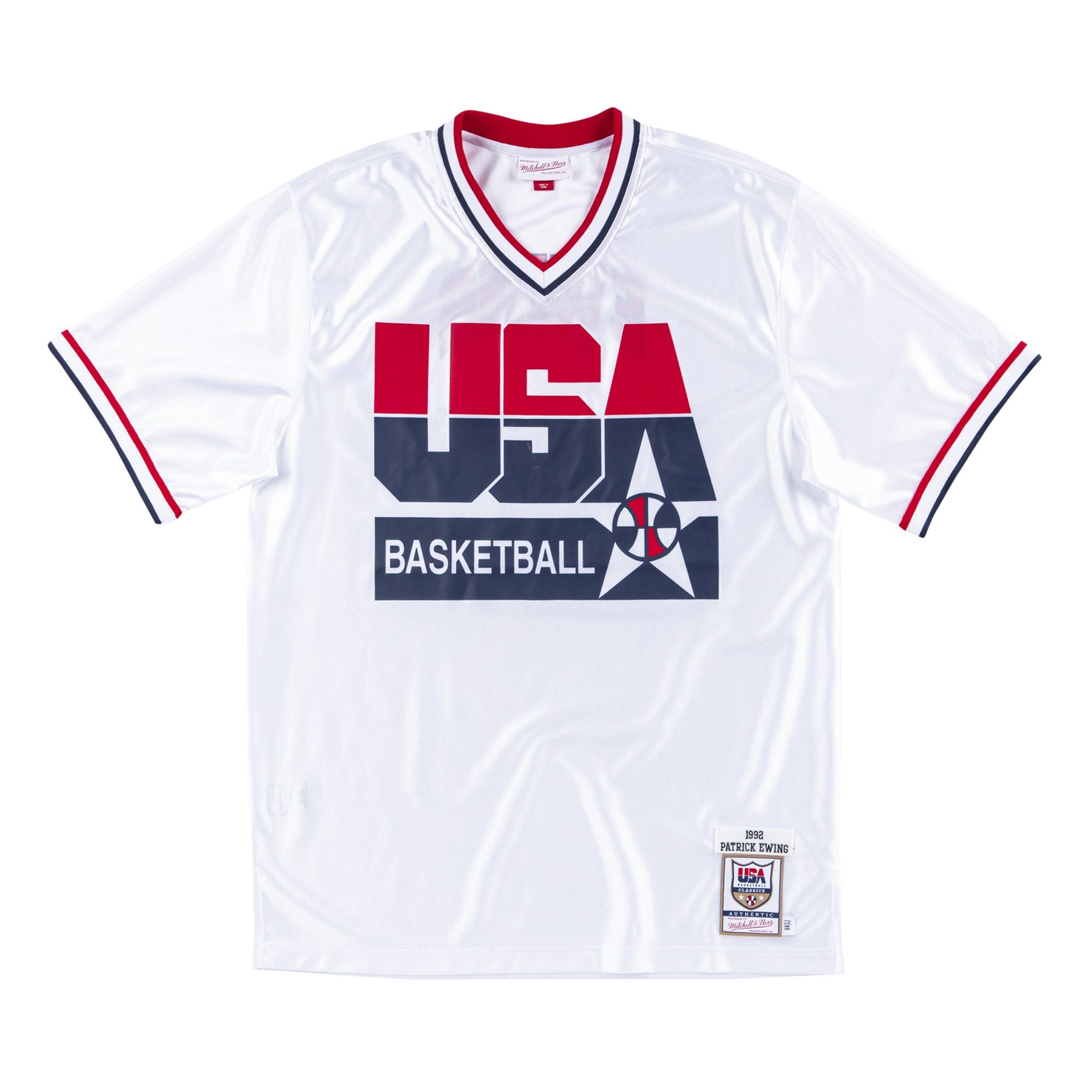 Mens Mitchell & Ness NBA AUTHENTIC SHOOTING SHIRT TEAM USA 1992 PATRICK EWING