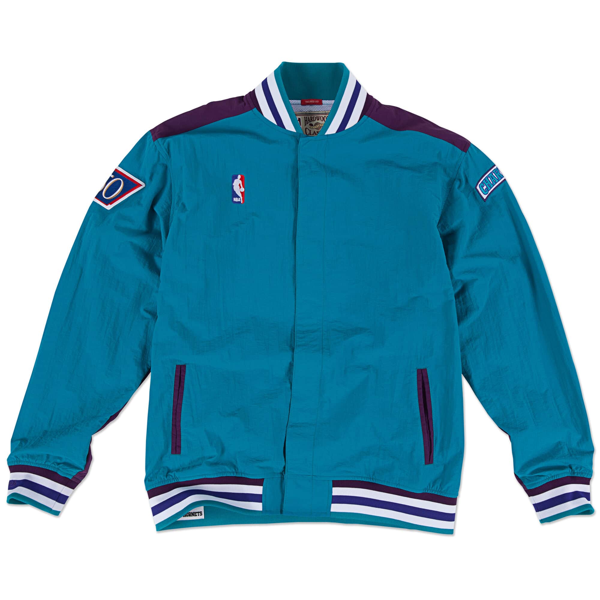 Mens Mitchell & Ness NBA AUTHENTIC WARM UP JACKET HORNETS 96-97