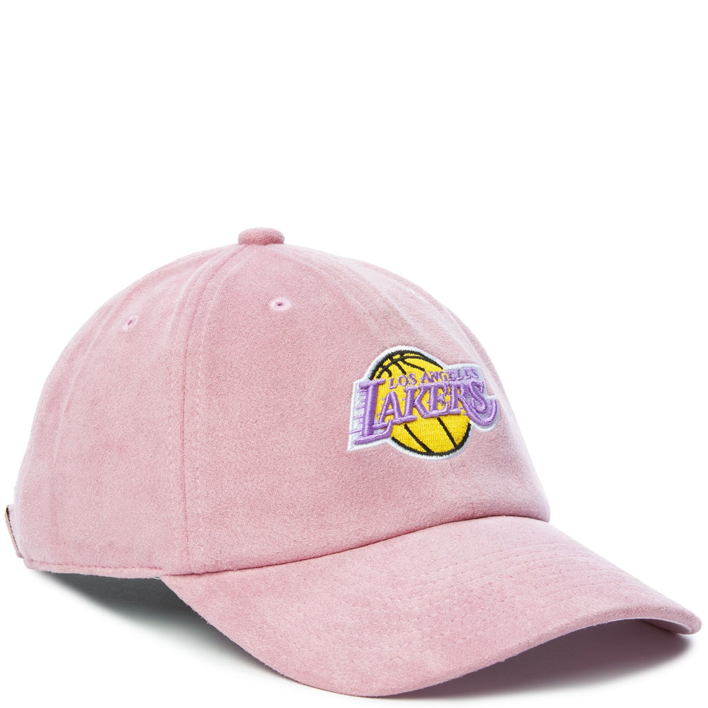 MENS MITCHELL & NESS NBA SUEDE DAD STRAPBACK HWC LAKERS - PINK