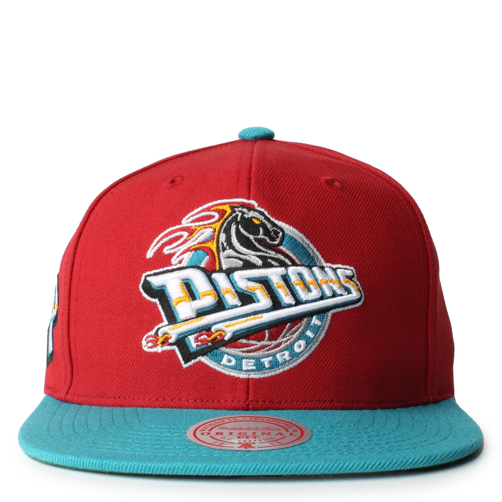 MENS MITCHELL & NESS NBA SIDE CORE 2.0 SNAPBACK HWC PISTONS - CARDINAL