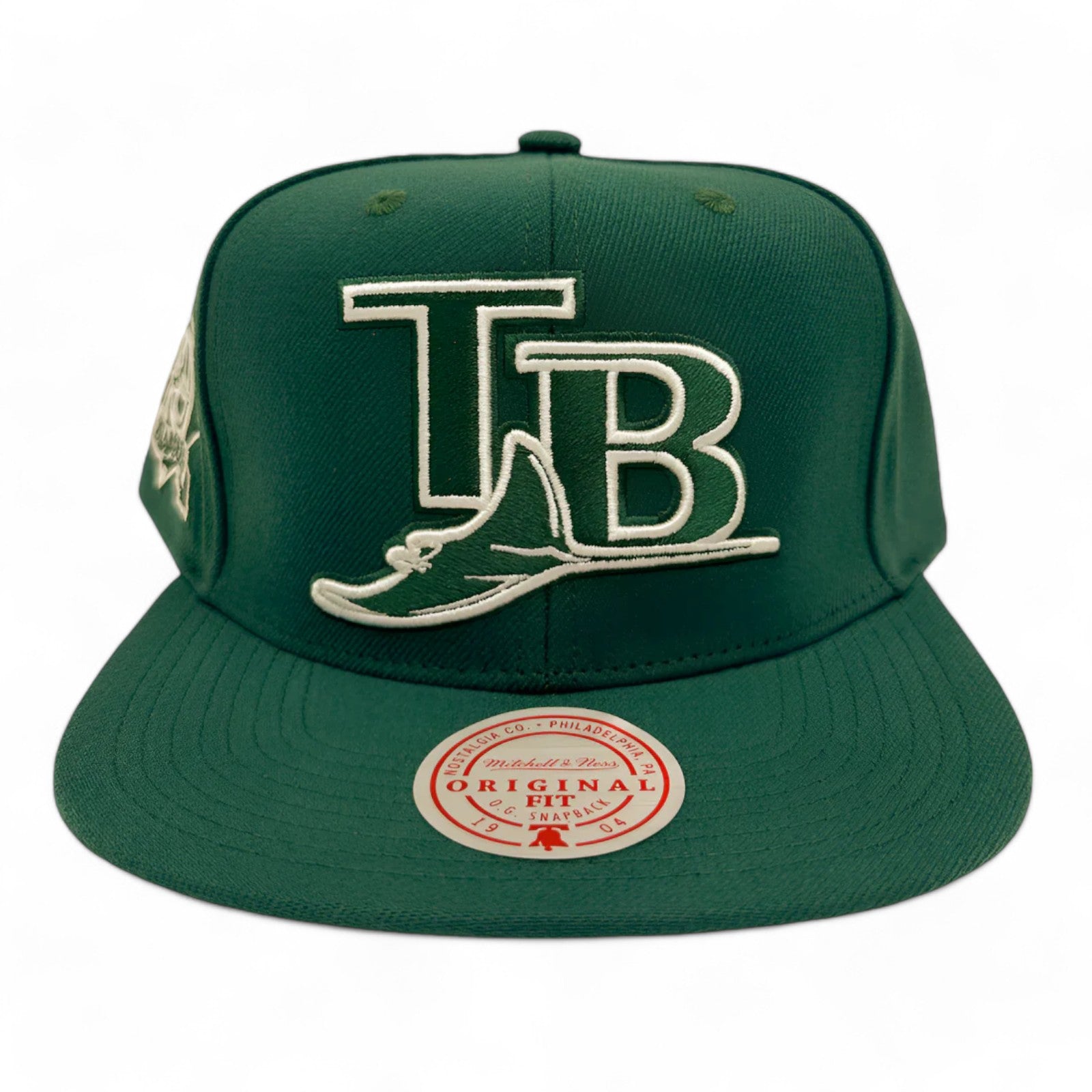 MENS MITCHELL & NESS MLB BACK TO BASICS SNAPBACK COOP RAYS - GREEN