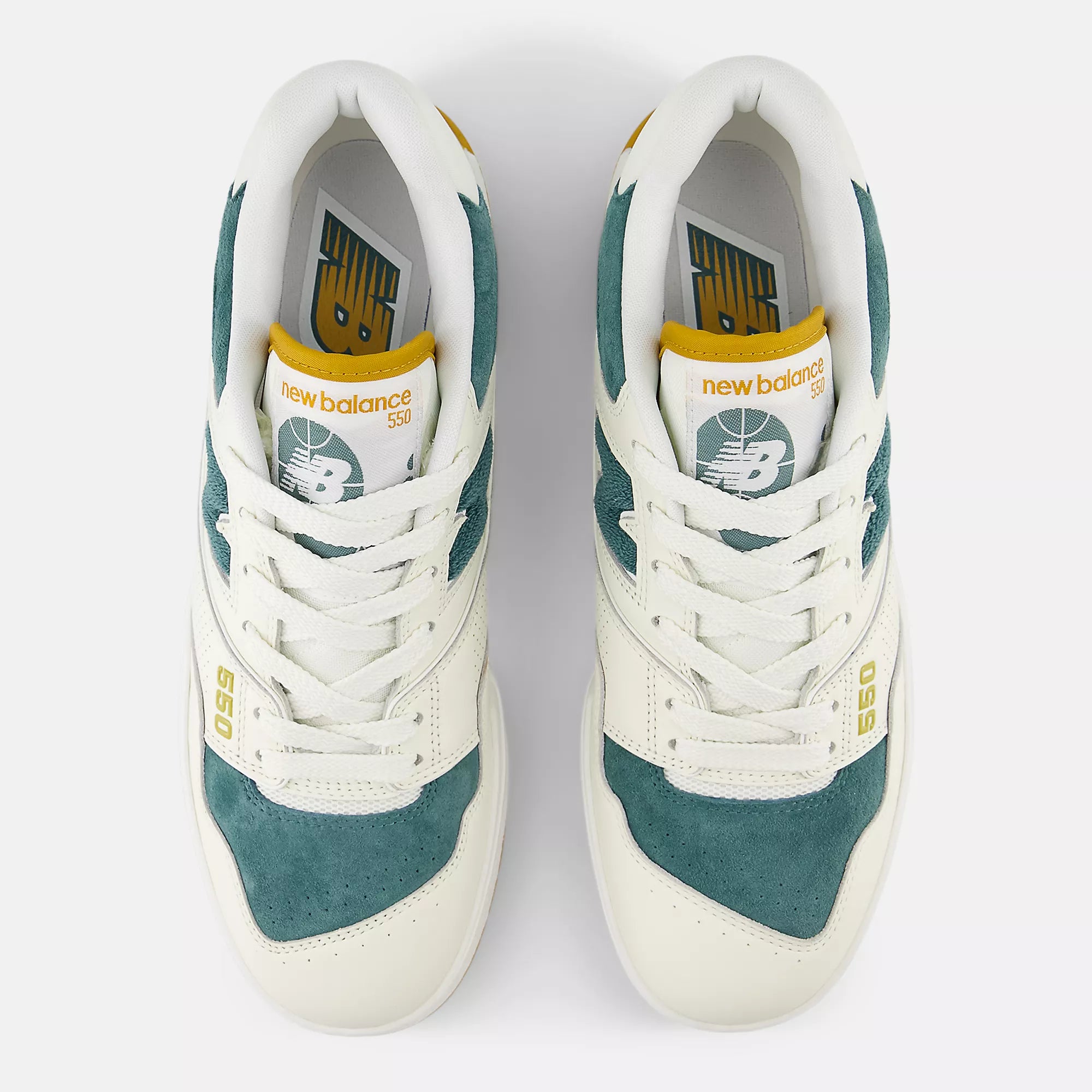 [BB550VRA] MENS NEW BALANCE 550 SUEDE TOE 'GREEN MUSTARD'