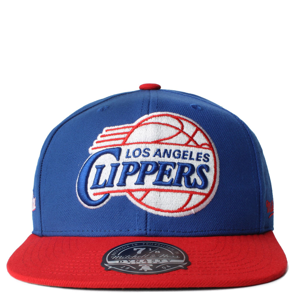 MENS MITCHELL & NESS NBA CORE SIDE FITTED HWC CLIPPERS - ROYAL-RED