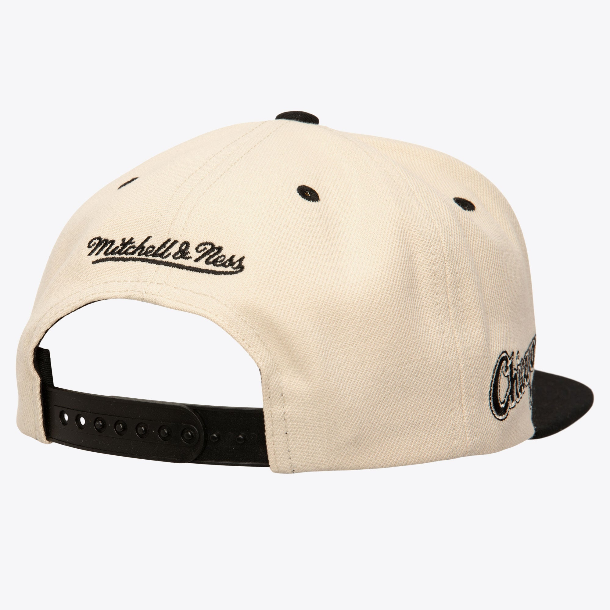 MENS MITCHELL & NESS MLB EVERGREEN CREAM BLACK SNAPBACK WHITE SOX