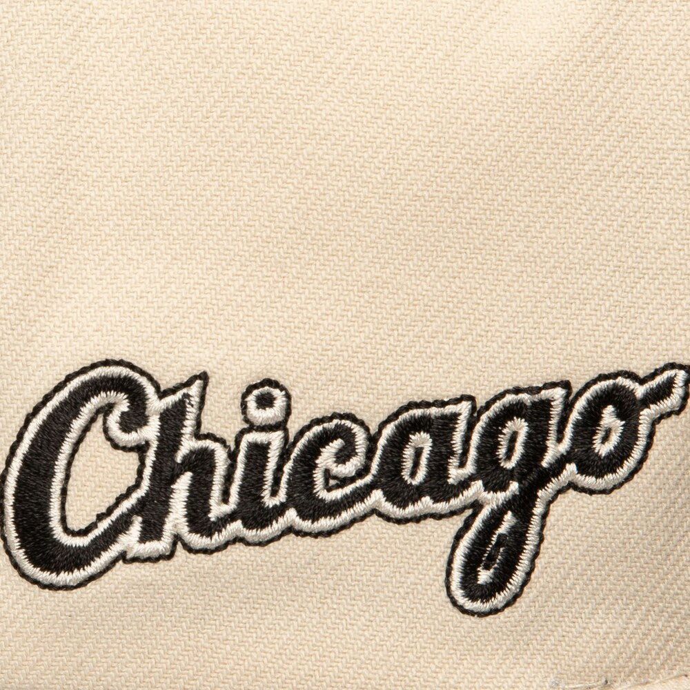 MENS MITCHELL & NESS MLB EVERGREEN CREAM BLACK SNAPBACK WHITE SOX