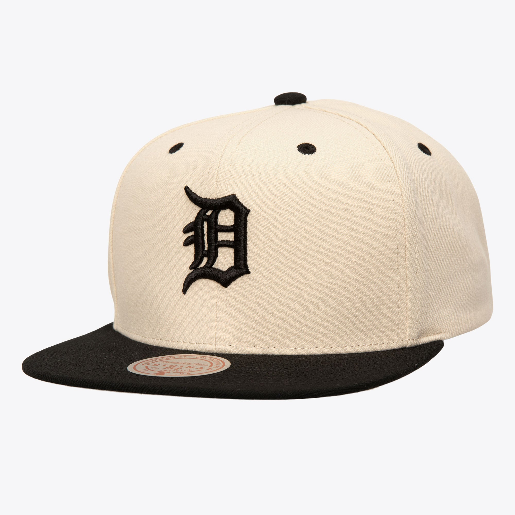 [HS9558-DTIOFWH] MENS MITCHELL & NESS MLB EVERGREEN CREAM BLACK SNAPBACK TIGERS