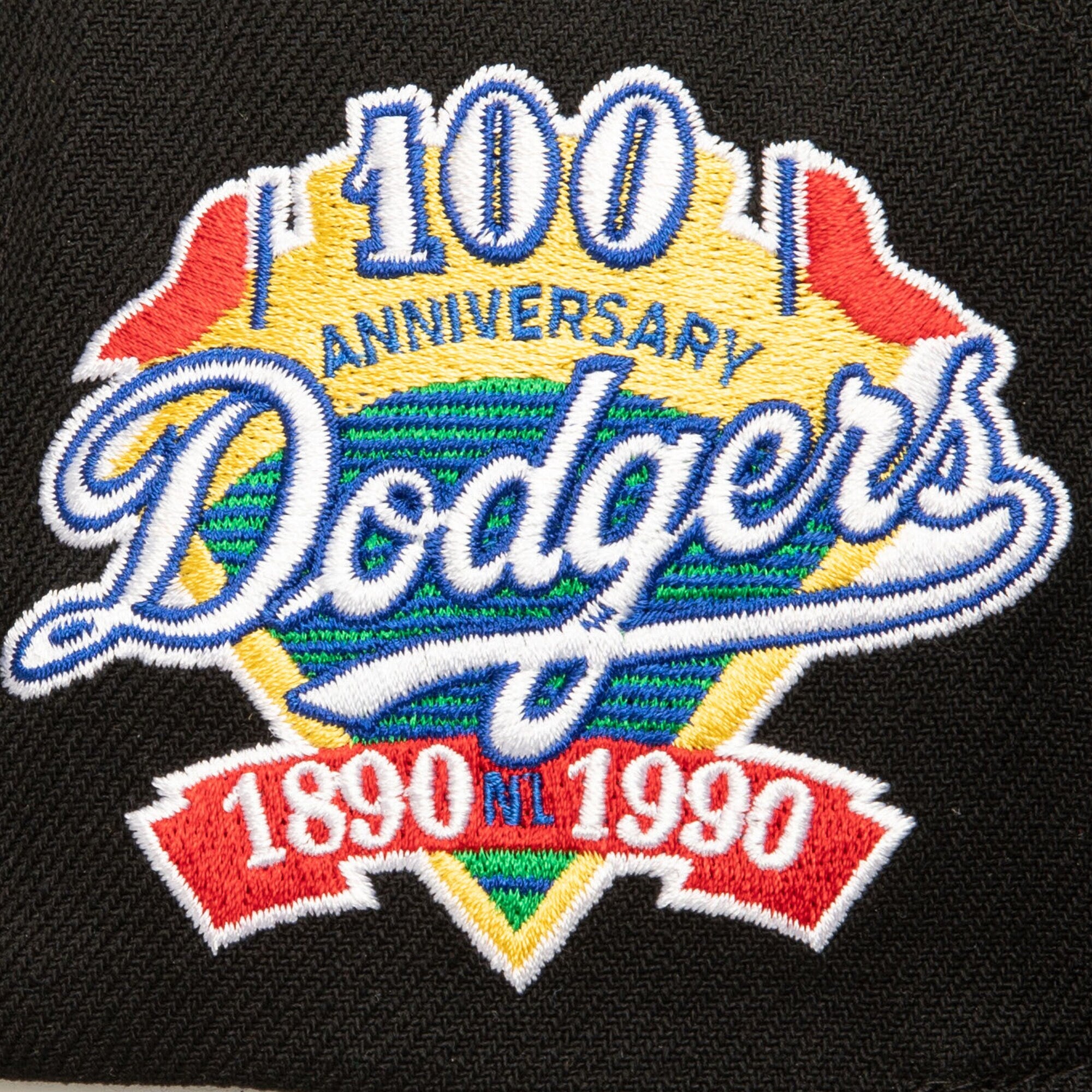 [HS9552-LADBLCK] MENS MITCHELL & NESS MLB J LEATHER STRAPBACK DODGERS