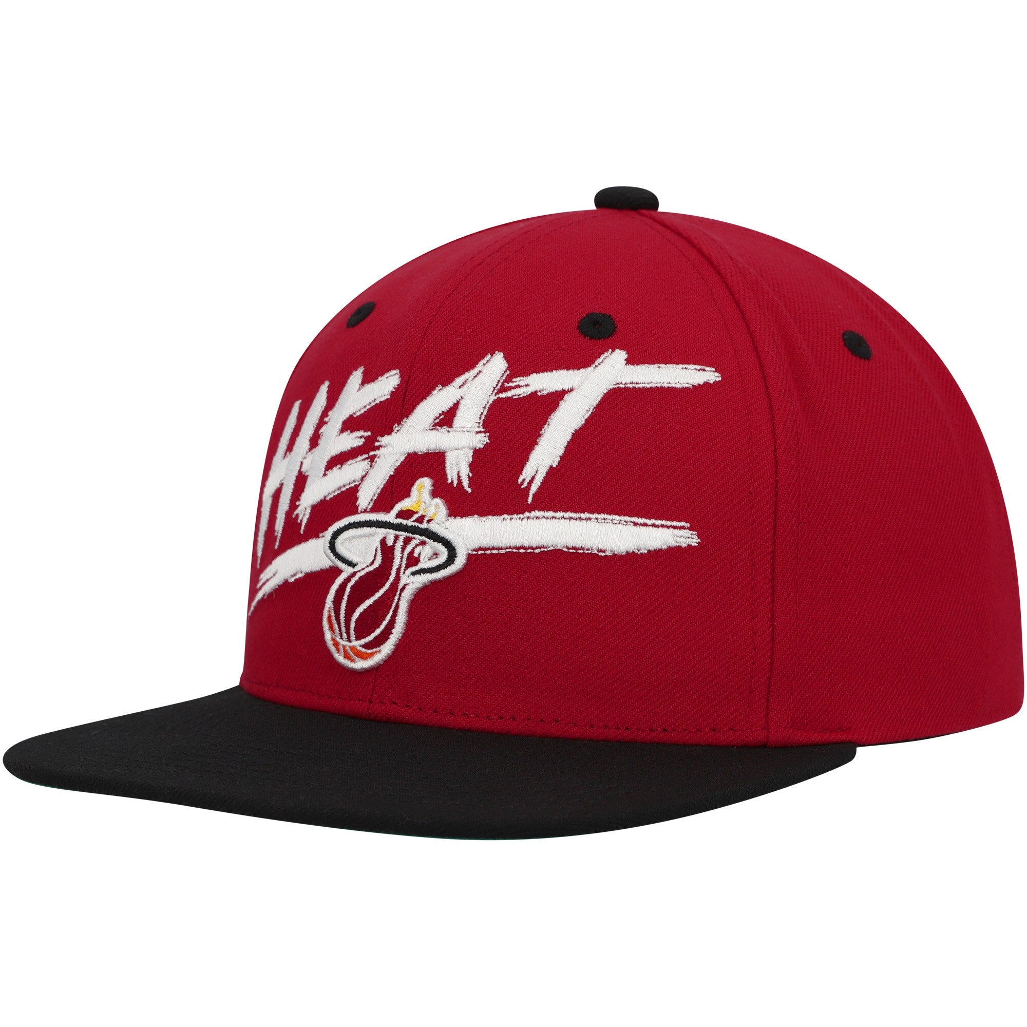 MENS MITCHELL & NESS NBA TRANSCRIPT SNAPBACK HWC HEAT - RED-BLACK