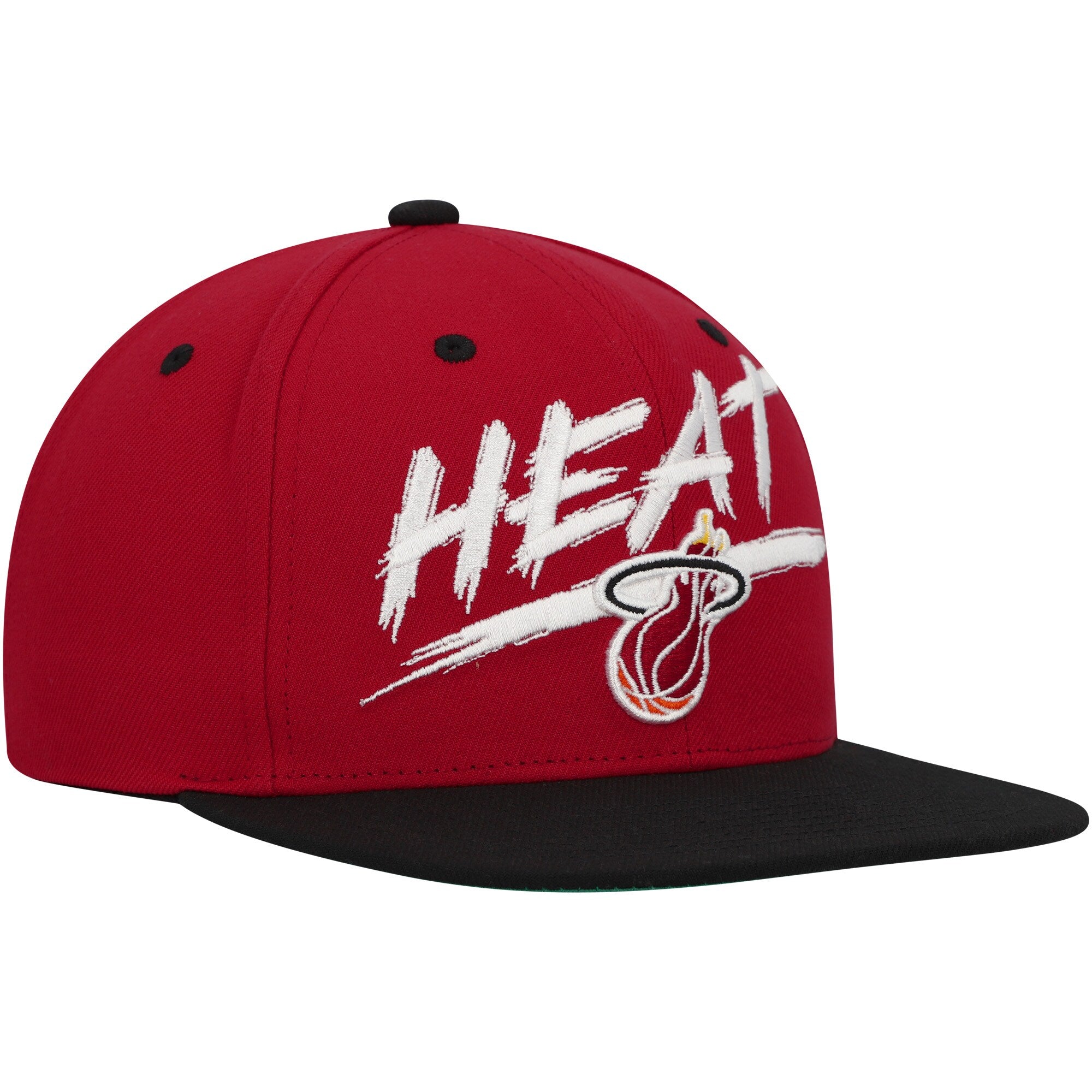 MENS MITCHELL & NESS NBA TRANSCRIPT SNAPBACK HWC HEAT - RED-BLACK