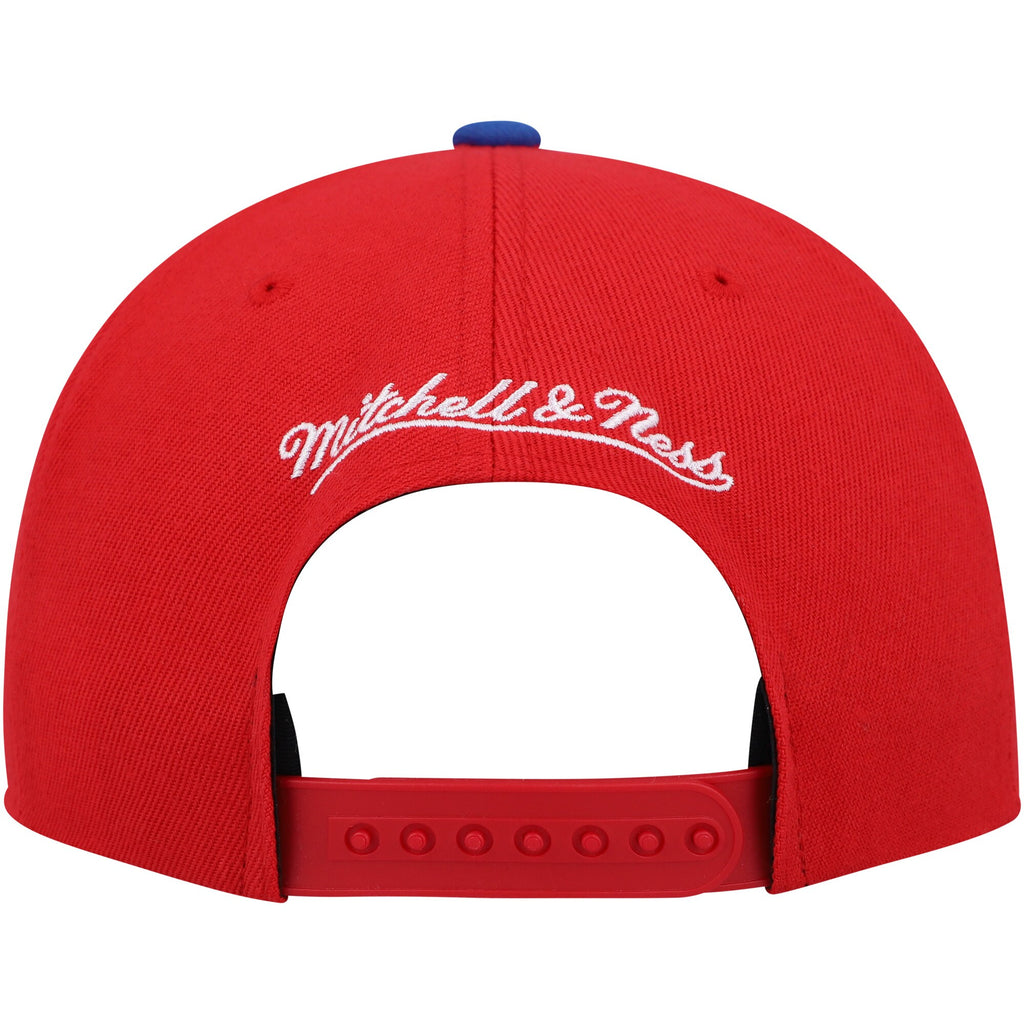 MENS MITCHELL & NESS NBA CORE BASIC SNAPBACK PISTONS - RED-ROYAL