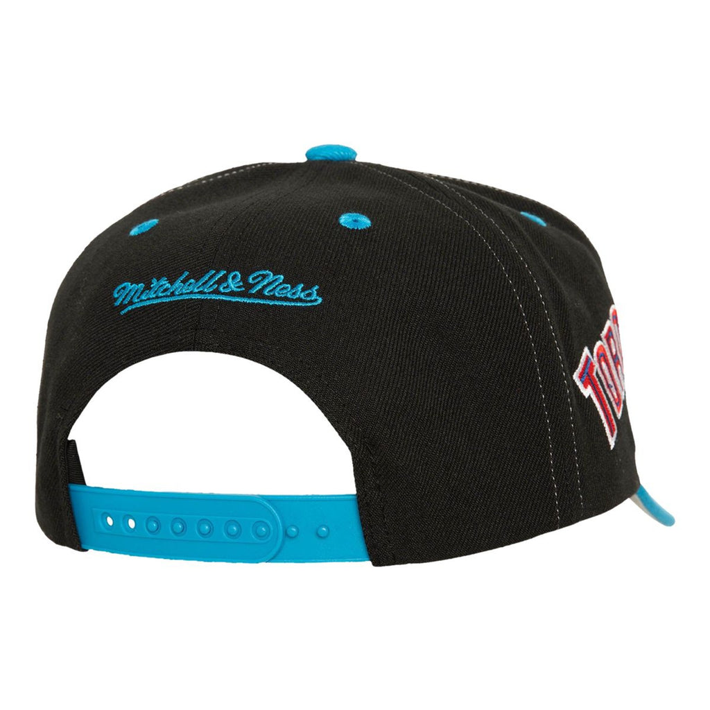 MENS MITCHELL & NESS MLB OVERBITE PRO SNAPBACK COOP BLUE JAYS