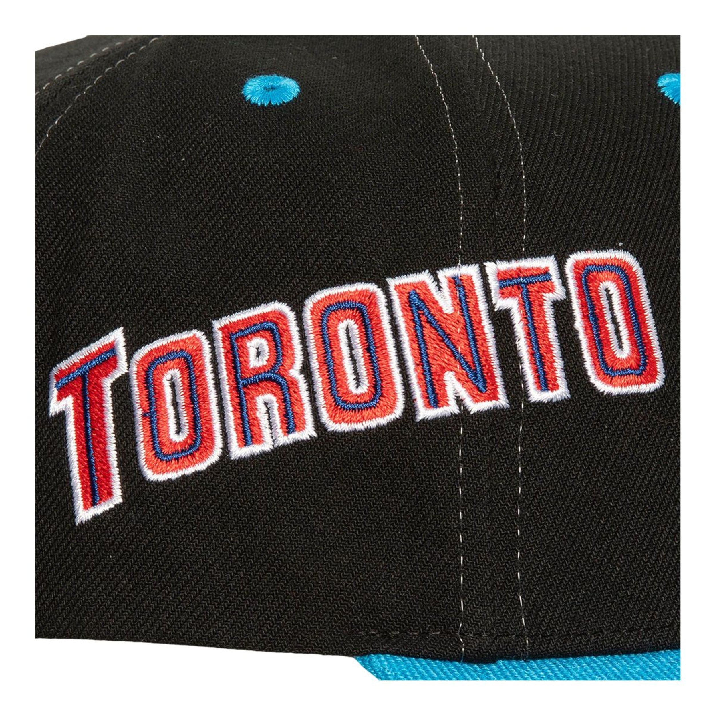 MENS MITCHELL & NESS MLB OVERBITE PRO SNAPBACK COOP BLUE JAYS