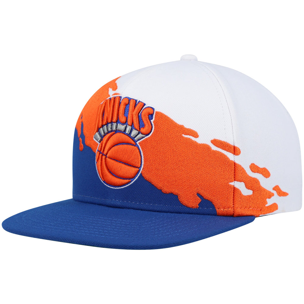 MENS MITCHELL & NESS NBA PAINTBRUSH SNAPBACK HWC KNICKS - WHITE-ROYAL