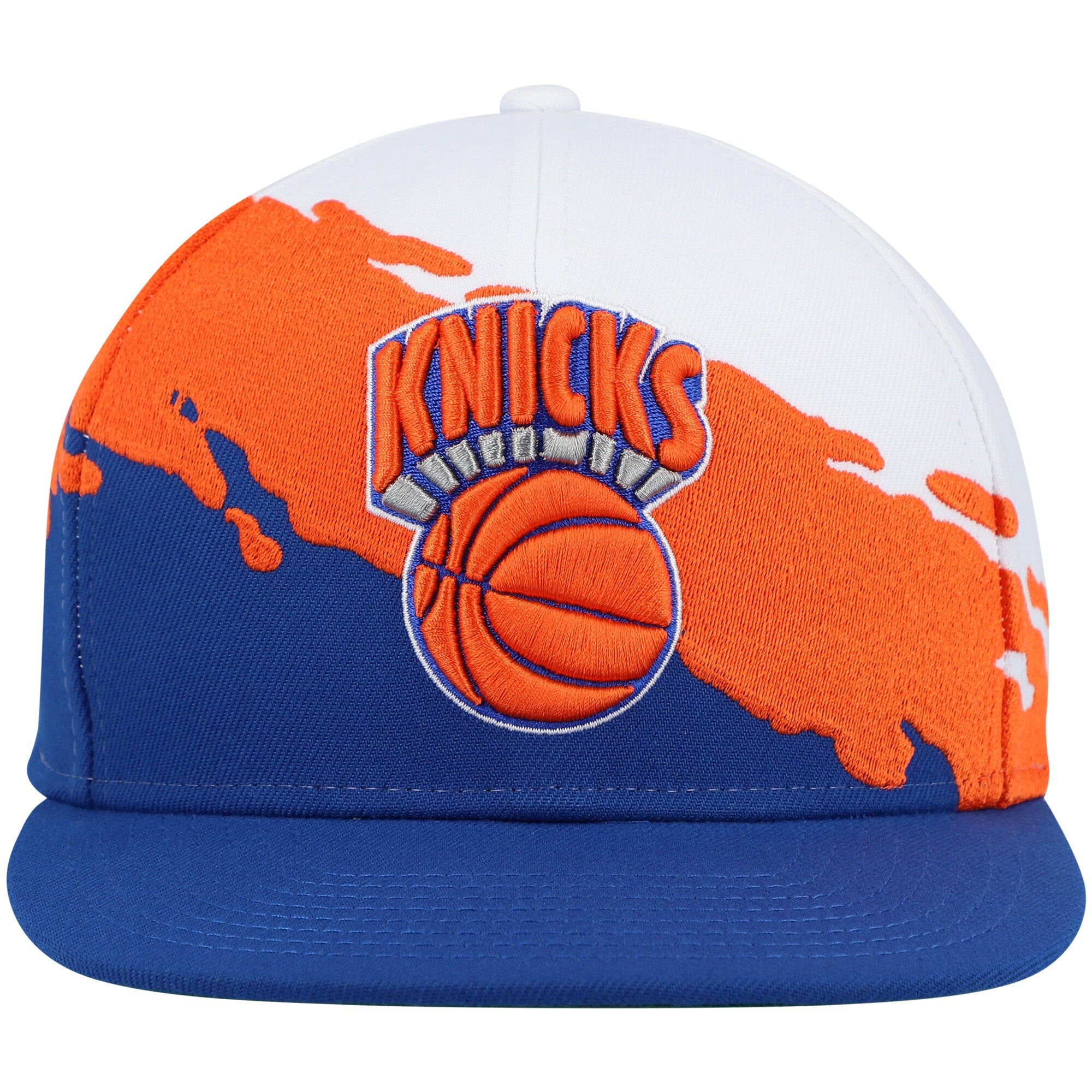 MENS MITCHELL & NESS NBA PAINTBRUSH SNAPBACK HWC KNICKS - WHITE-ROYAL