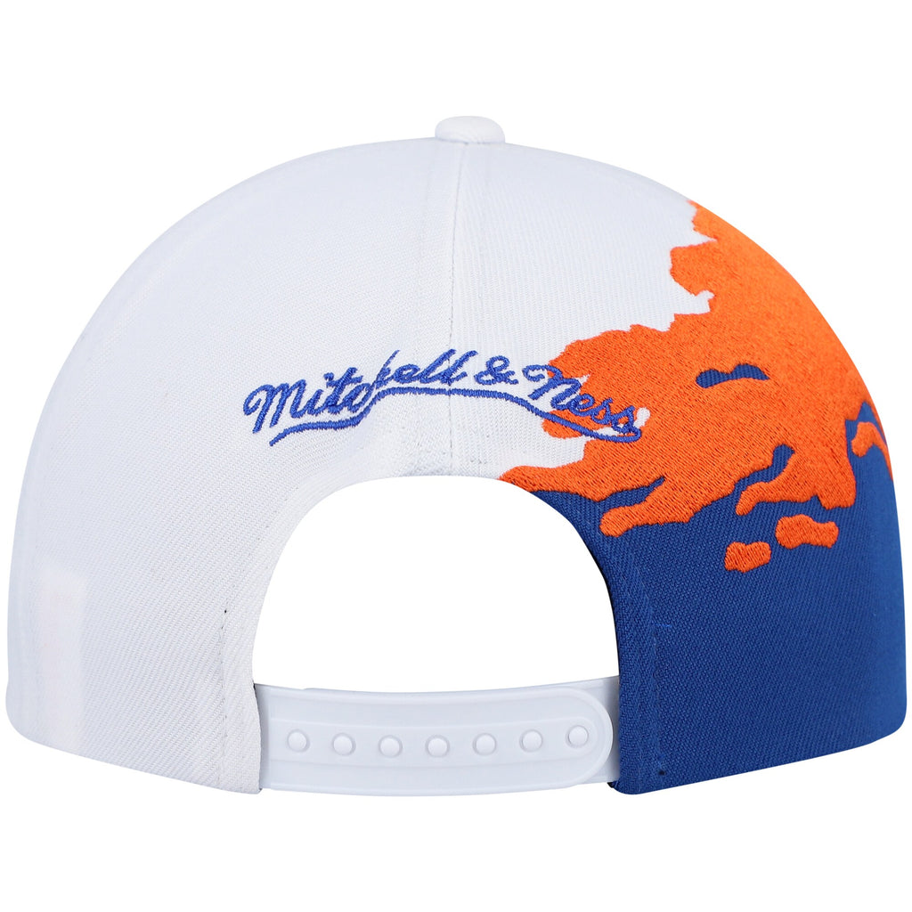 MENS MITCHELL & NESS NBA PAINTBRUSH SNAPBACK HWC KNICKS - WHITE-ROYAL