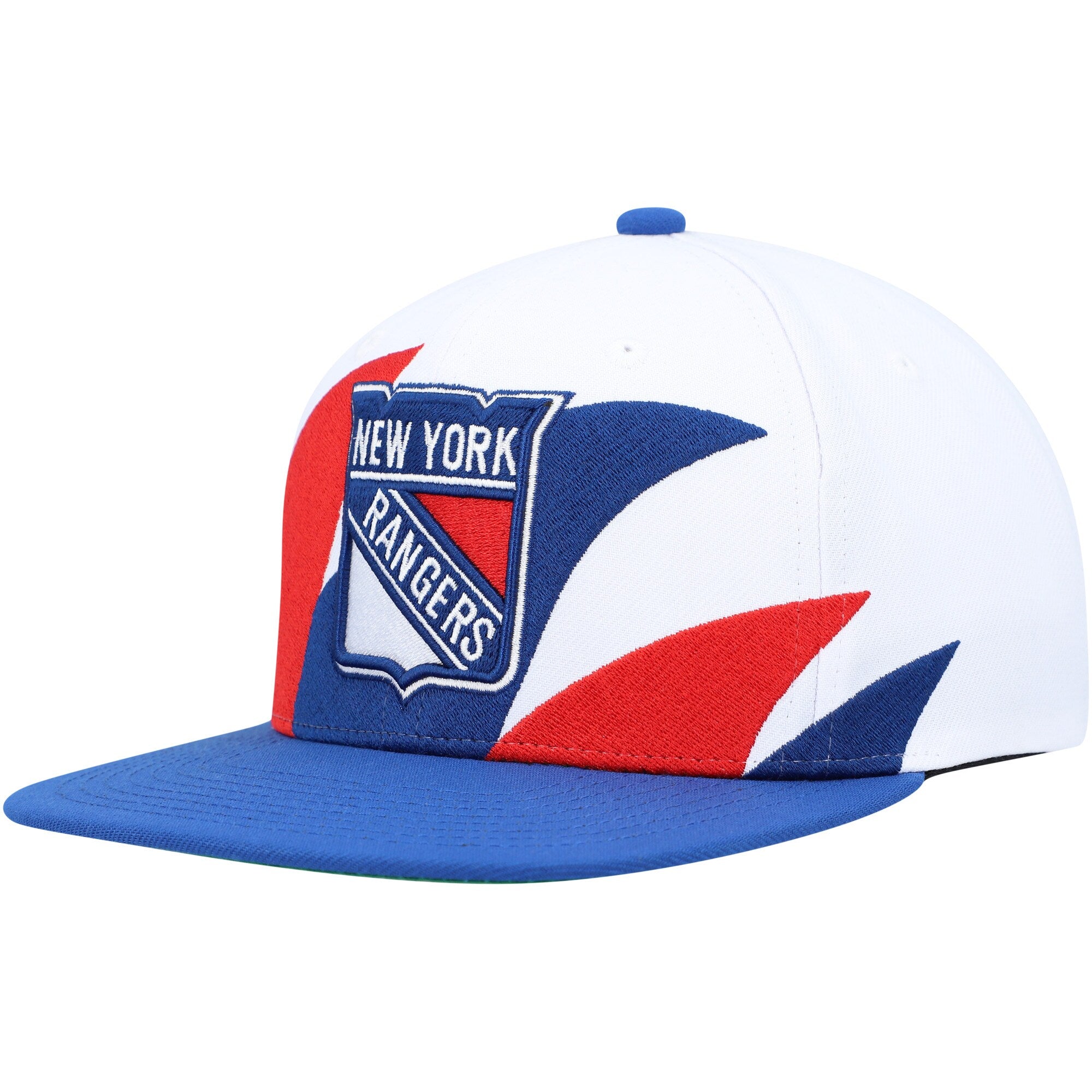 MENS MITCHELL & NESS NHL VINTAGE SHARKTOOTH SNAPBACK RANGERS - WHITE