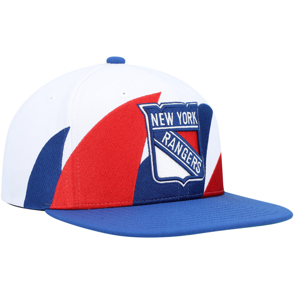 MENS MITCHELL & NESS NHL VINTAGE SHARKTOOTH SNAPBACK RANGERS - WHITE