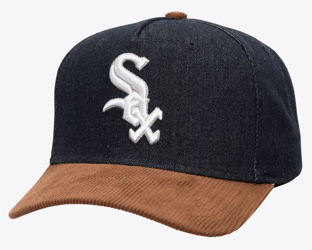 [HP9527-CWSDKNY] MENS MITCHELL & NESS MLB D-STRESSED PRO SNAPBACK COOP WHITE SOX