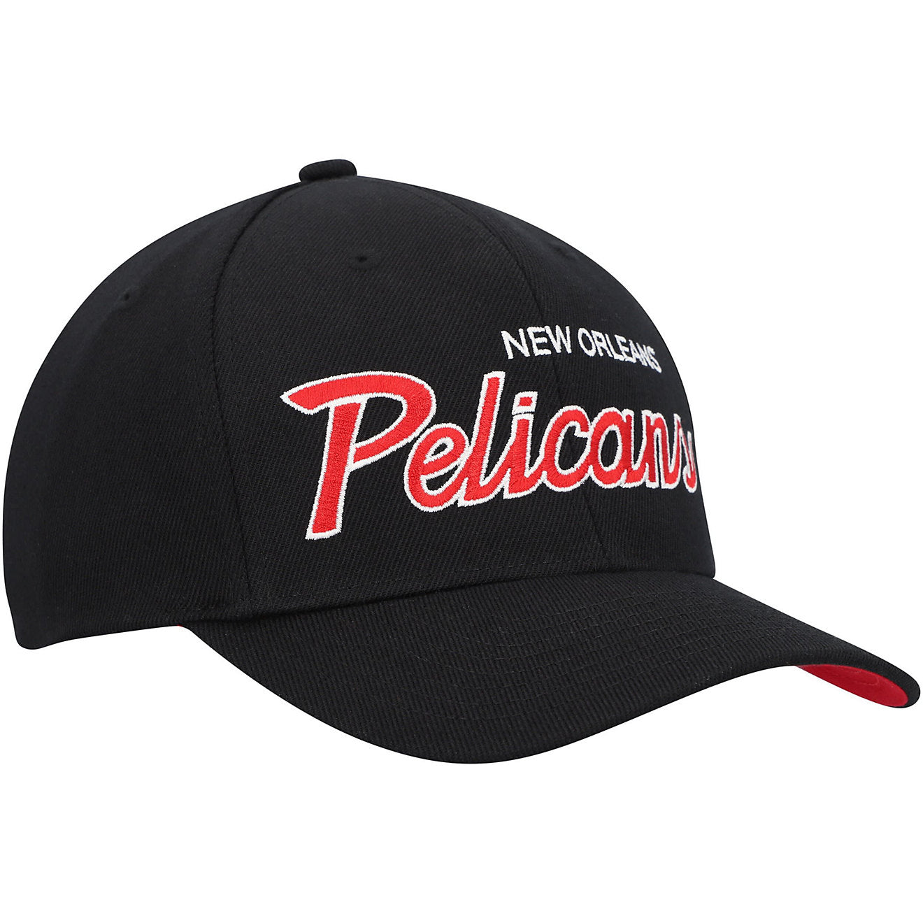 MENS MITCHELL & NESS NBA TEAM SCRIPT 2.0 STRETCH SNAPBACK PELICANS