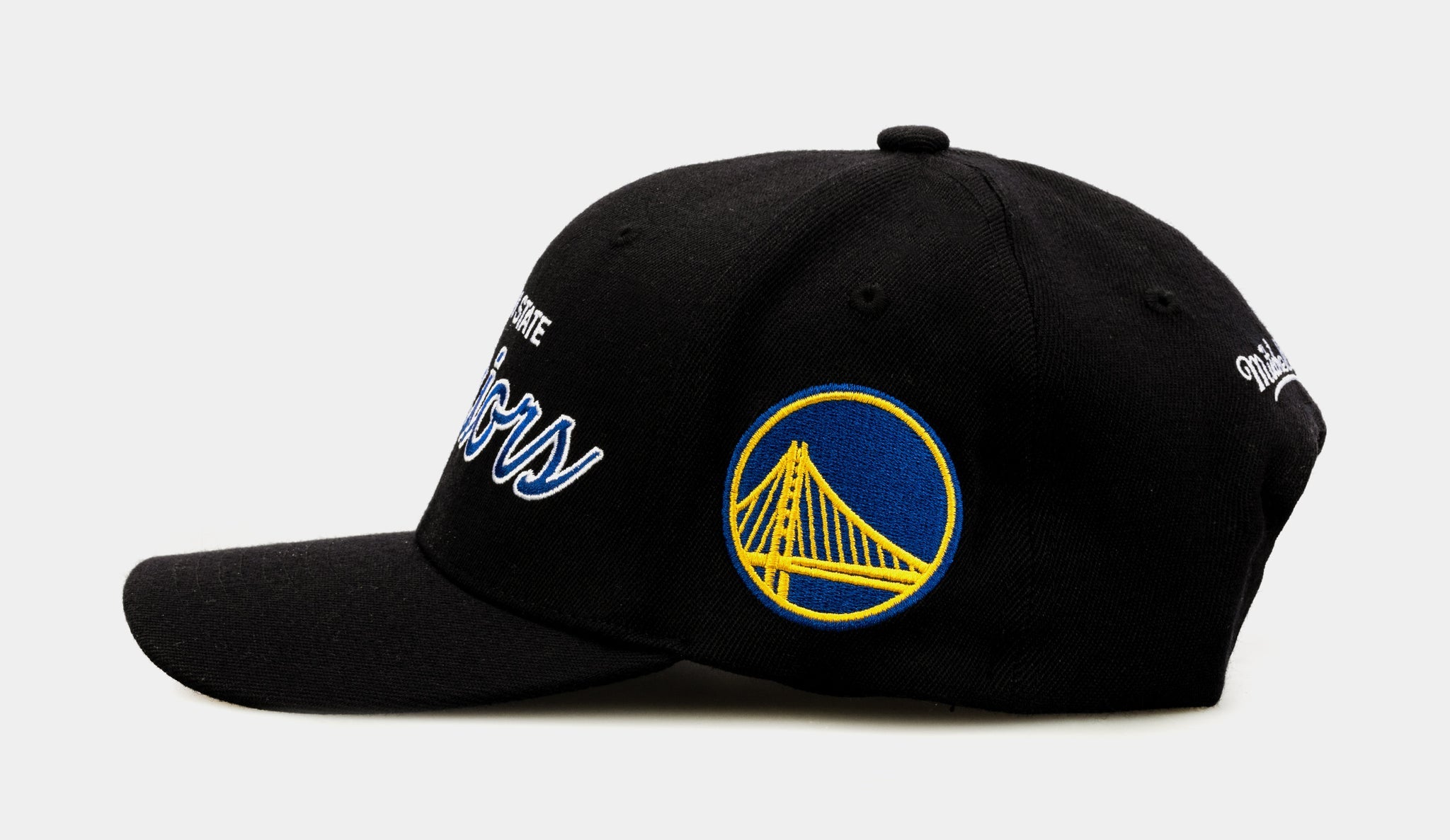 MENS MITCHELL & NESS NBA TEAM SCRIPT 2.0 STRETCH SNAPBACK WARRIORS