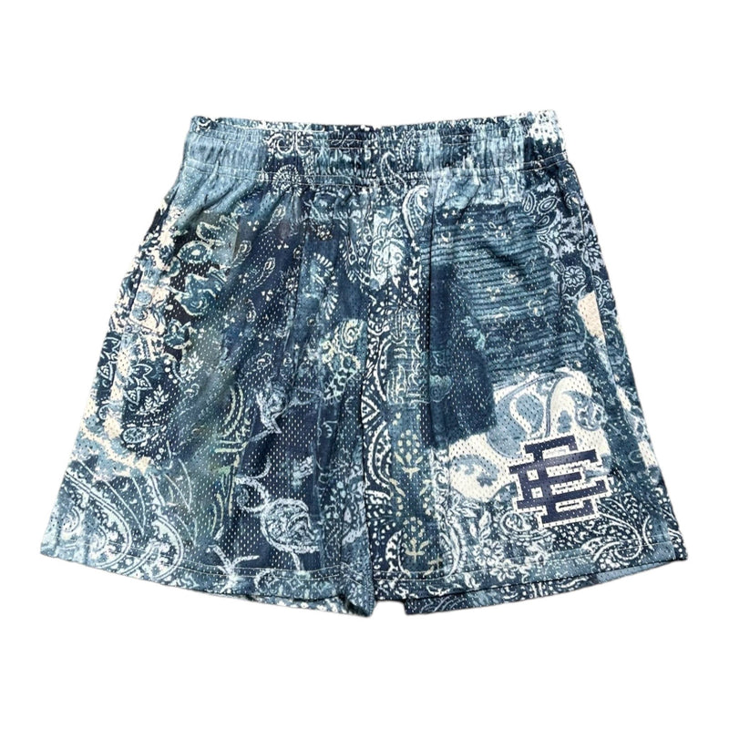 [SHPAIMSH-DENWHT] MENS ERIC EMANUEL EE SHORTS PAISLEY PATTERN MESH
