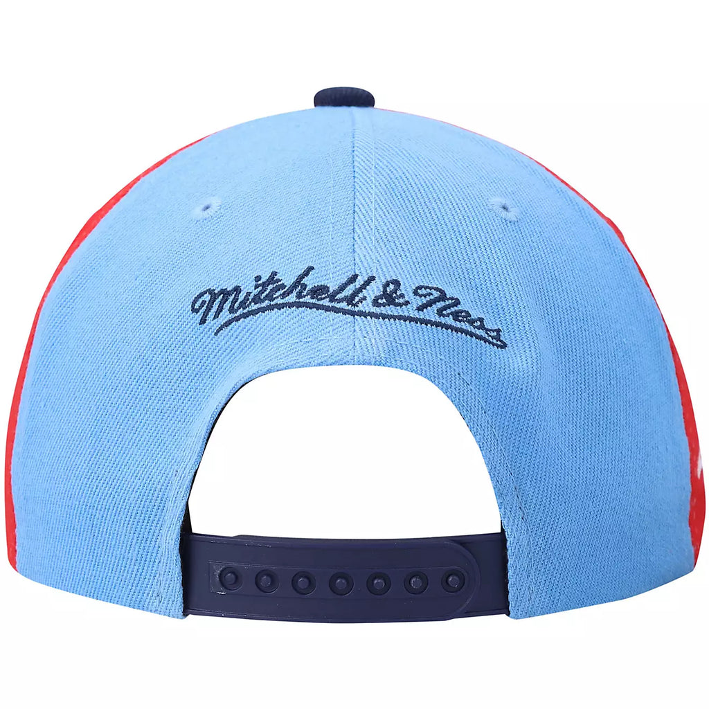 MENS MITCHELL & NESS NBA ON THE BLOCK SNAPBACK HWC ROCKETS - LIGHT BLUE-NAVY