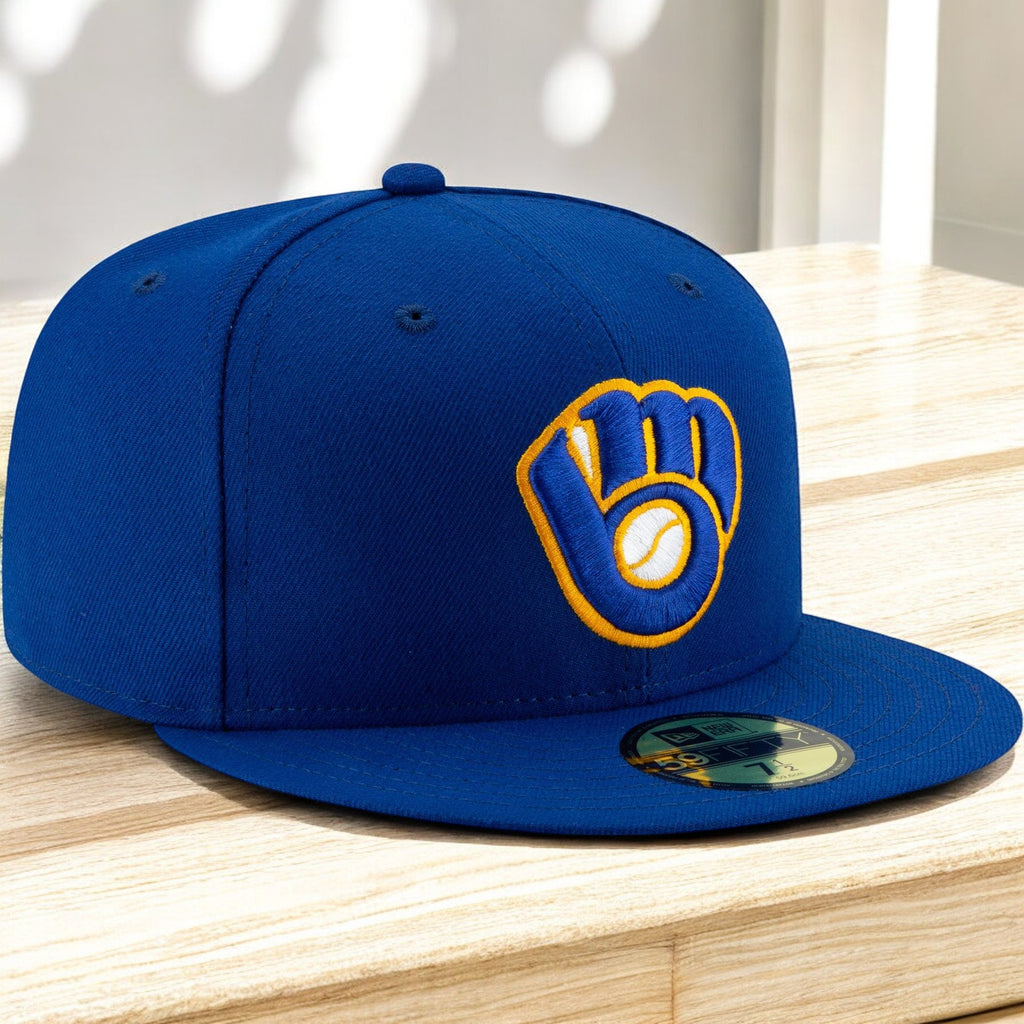 [70482535] Mens New Era MLB Authentic 59Fifty Performance Fitted - Brewers