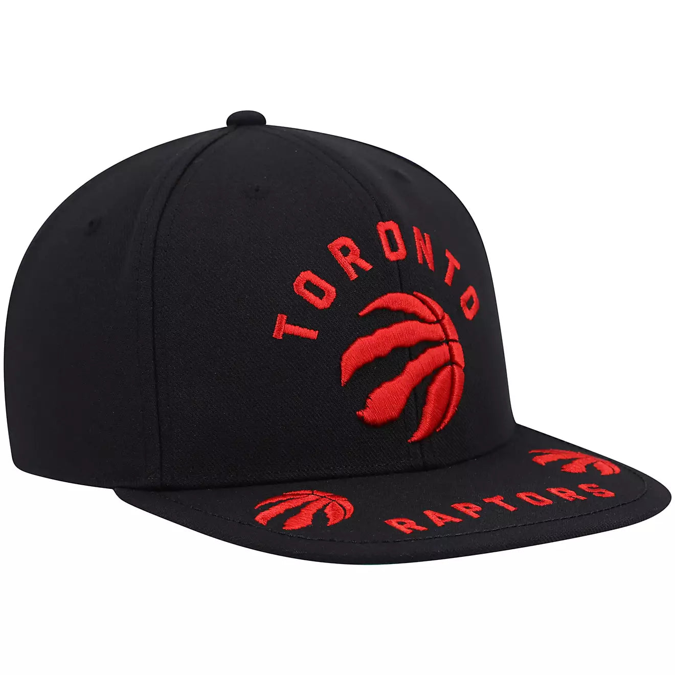 MENS MITCHELL & NESS NBA FRONT LOADED SNAPBACK RAPTORS - BLACK