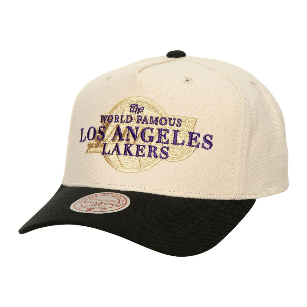 MENS MITCHELL & NESS NBA WORLD FAMOUS PRO SNAPBACK LAKERS