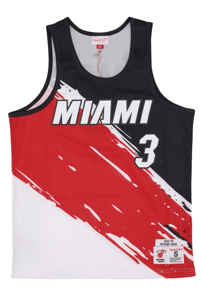 MENS MITCHELL & NESS PAINT BRUSH NN MESH TANK HEAT DWYANE WADE