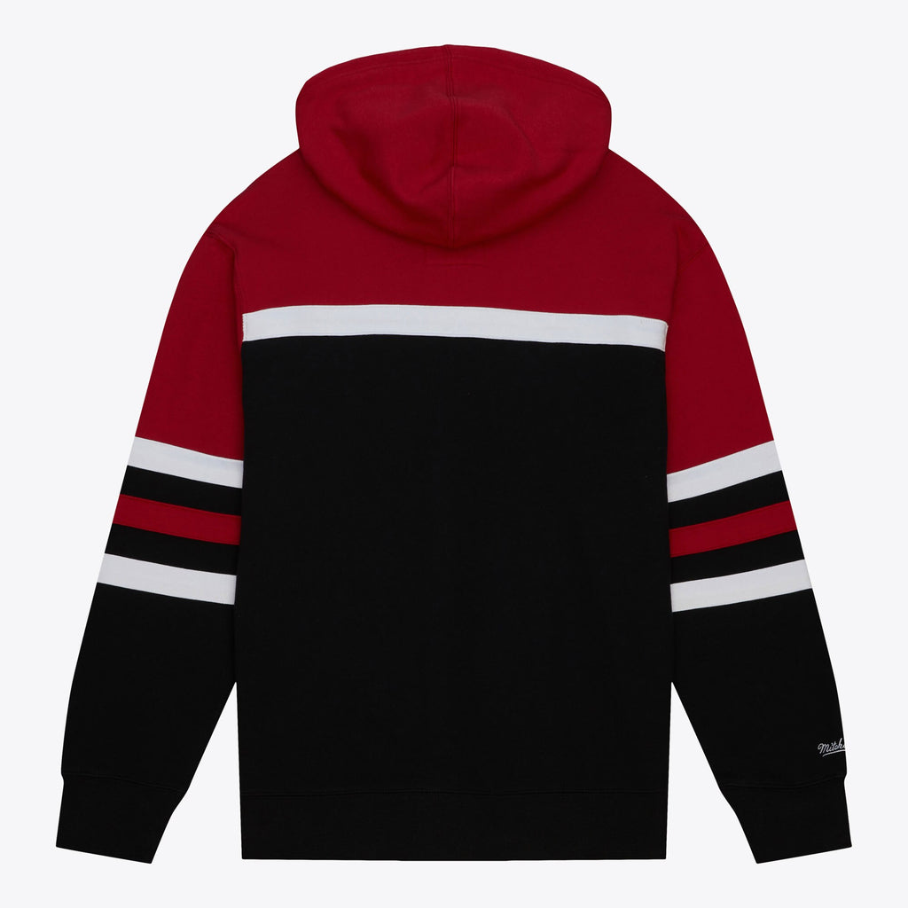 [FPHD6293-CBUYYPPPRDBK] MENS MITCHELL & NESS HEAD COACH HOODIE BULLS