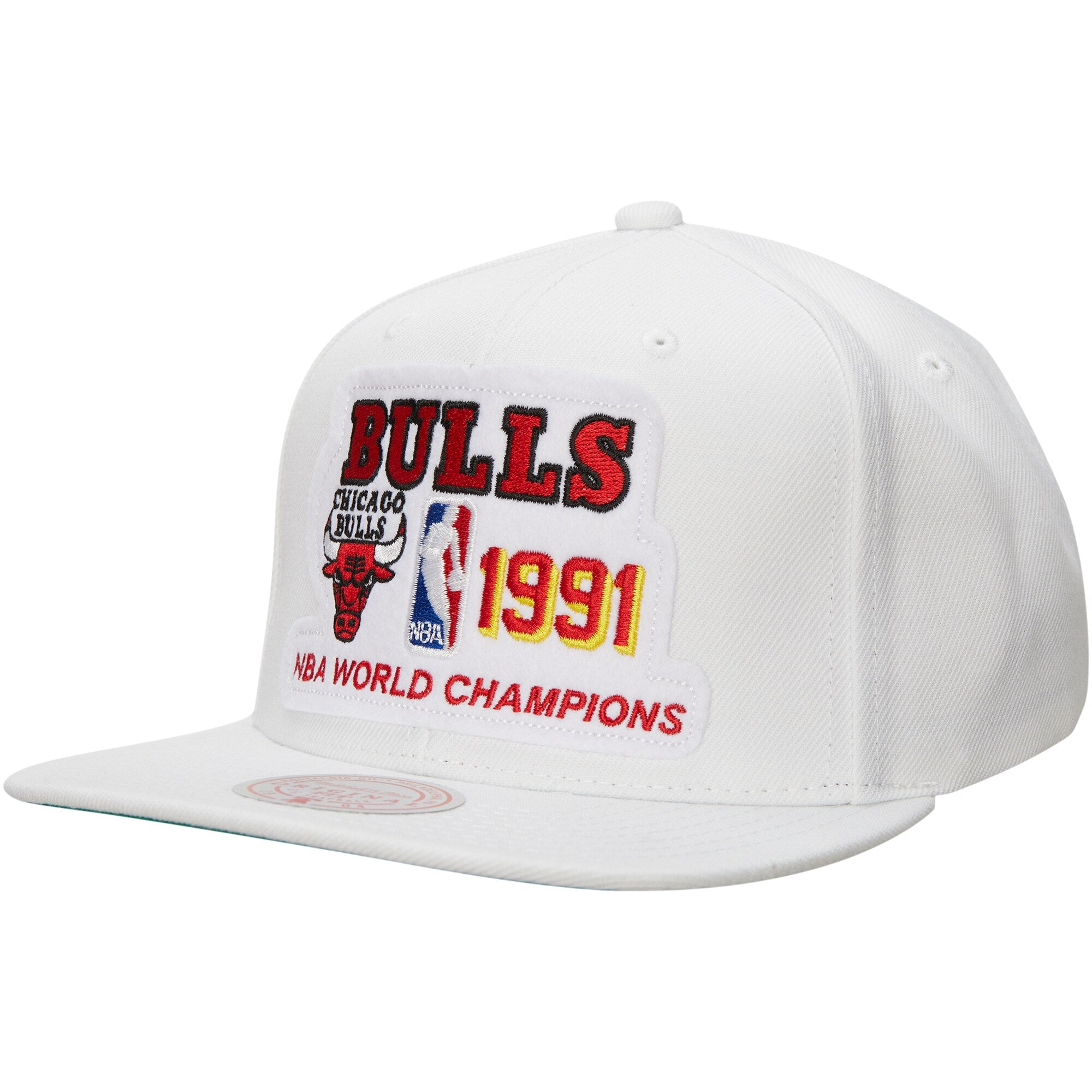 MENS MITCHELL & NESS NBA 1991 BULLS CHAMPS SNAPBACK HWC BULLS - WHITE