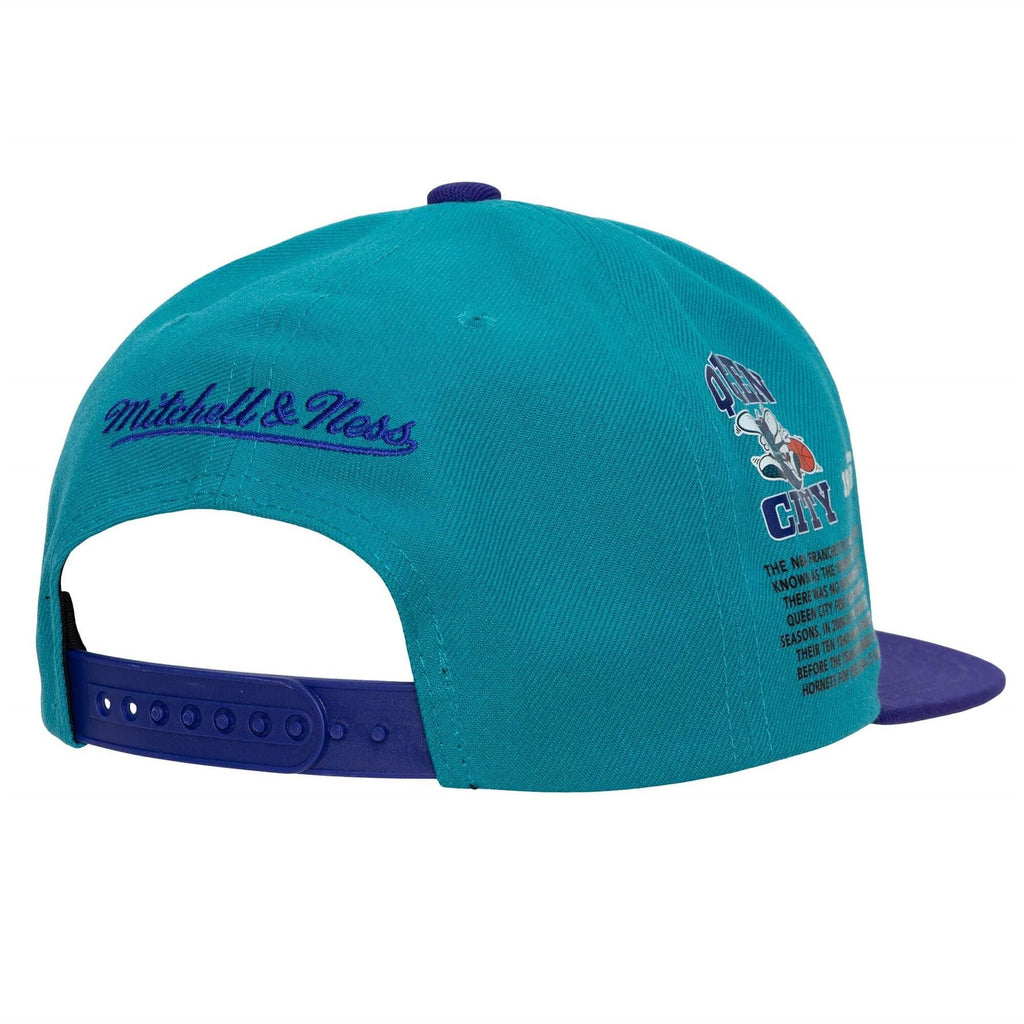 MENS MITCHELL & NESS NBA TEAM ORIGINS SNAPBACK HWC HORNETS - TEAL