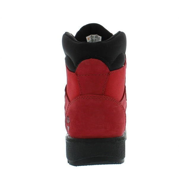 [TB0A2JMYF41] Grade School Timberland 6 INCH FIELD BOOT 'DARK RED NUBUCK'